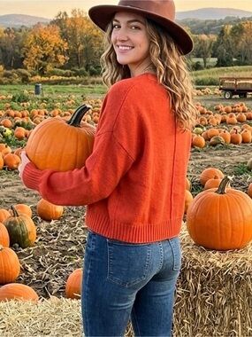Tunic Orange button down Sweater